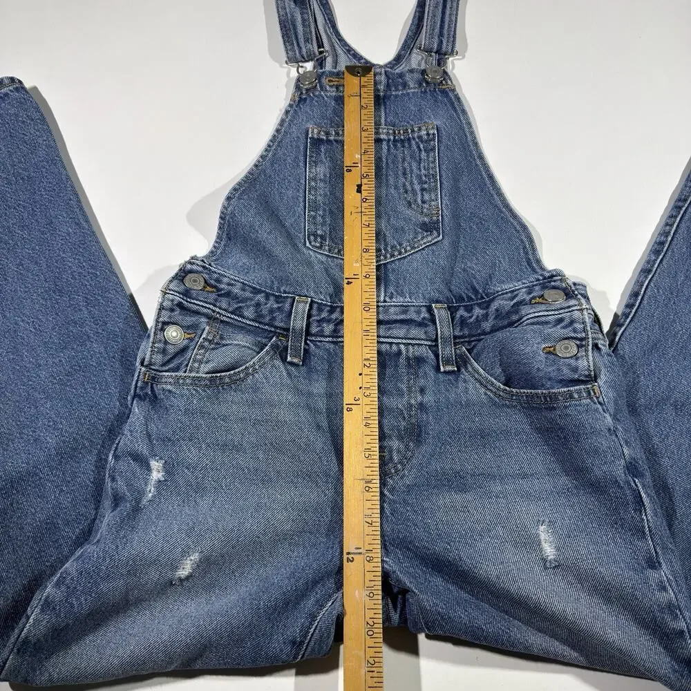 Levi's Women's Blue Denim Bib Overalls Carpenter Pocket Size XS Washed